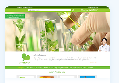 Công ty dược xanh - Thiết Kế Website IGITECH - Công Ty Cổ Phần Giải Pháp Và Phát Triển IGITECH